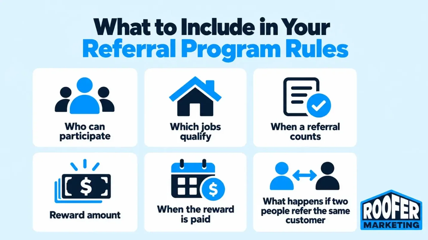 Six items to include in roofing referral program rules